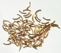 100 8x1.5mm Gold Plated Curved Tube Metal Beads